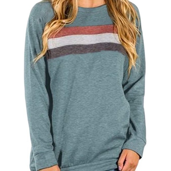 Astylish Sweaters - Green Sweater with stripes 2/3 X